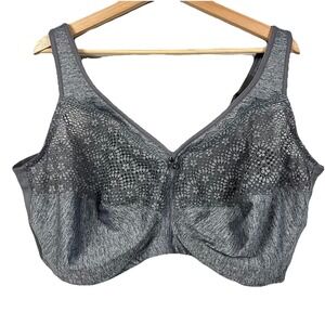 Glamorise Magic Lift Moisture Control Bra 1064 Heather Gray‎ 48H Minimizer